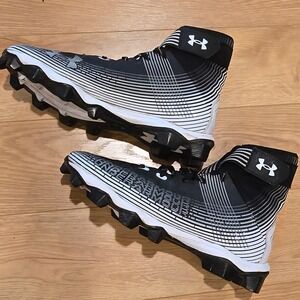 Under Armour Men's Football Cleats Size 10.5 Black White Speedform USA